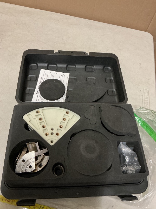 Photo 1 of 4 Inch Wood Lathe Chuck Set 1" x 8 tpi Thread & 3/4"x16 tpi Adapter, Self Centering 4 Jaw Wood Turning Chuck set with 3 frequently used types of Jaws