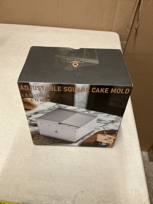 Photo 1 of Hilsita Adjustable Rectangle Mousse Cake Ring Mold - Extendable Stainless Steel Square Shaped Cake Cutter, Bakeware for Customized Baking - Heavy Duty Baking Accessories - 5.9 * 5.9 * 4IN