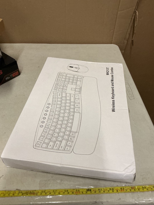Photo 1 of Ergonomic Wireless Keyboard Mouse Combo, EDJO Bluetooth/2.4G Dual-Mode Connection, Soft Foam Wrist Rest, Silent Typing, Waves Key Design and 3-Level DPI Adjustable Wireless Mouse for Windows, Mac OS