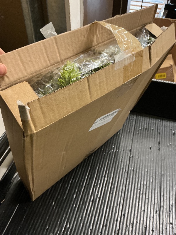 Photo 1 of 20" Heart-Shaped Wreath for Front Door – Faux Greenery with Rustic Bell – Waterproof & Fade-Resistant Christmas Decor for Porch, Holiday Wall or Indoor Use