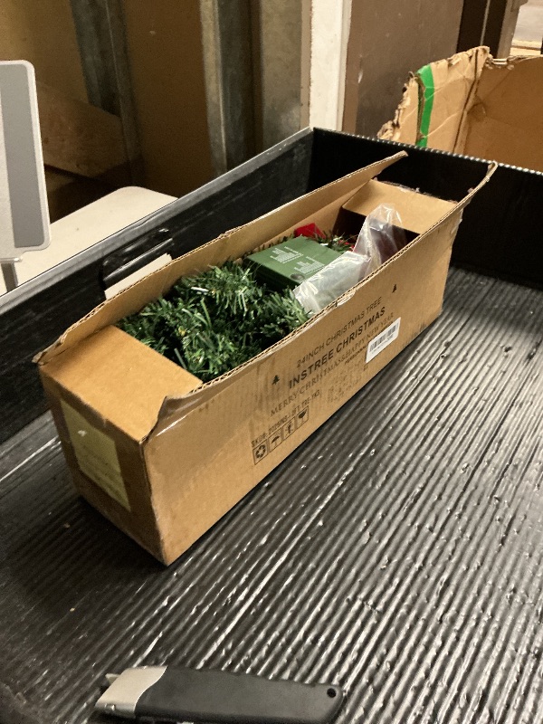 Photo 1 of 2ft Pre- Artificial Small Mini Christmas Tree with Warm White Multi-Color LED Lights, Remote Control and Timer, Perfect for Xmas Tabletop Decorations, Home, Kitchen, Dining Table top Green