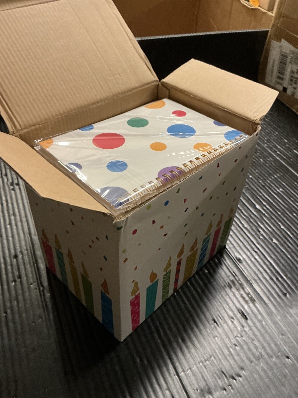 Photo 1 of 100 Birthday Cards, Happy Birthday Cards Bulk with Short Message Inside, 5x7 Inch Thick Card Stock Assorted Birthday Cards with Envelopes,10 Unique Designs for Men and Women.