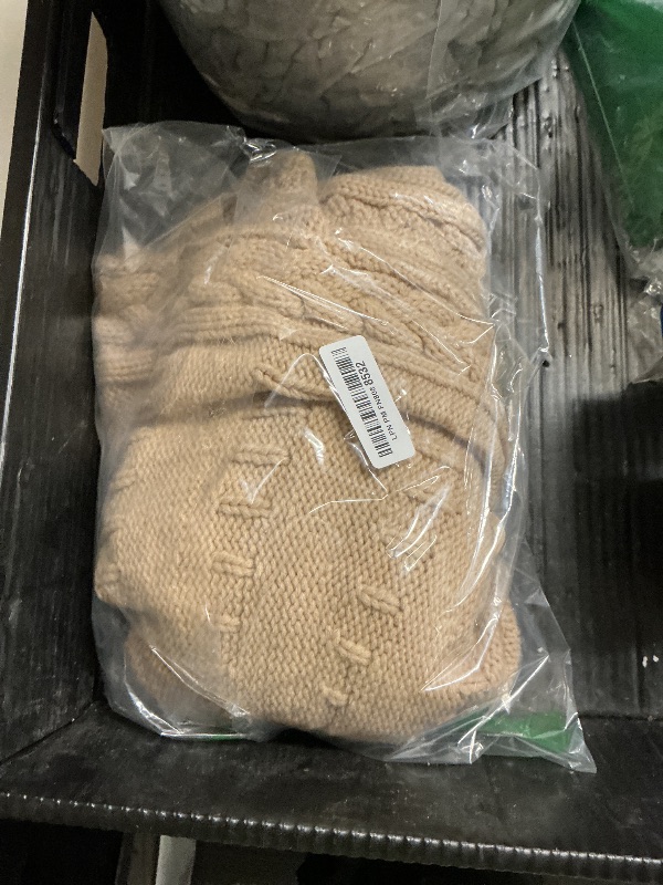 Photo 1 of 36 inch Christmas Tree Skirt: Pencil Tree Skirt for 6ft Tree, Cable Knit Beige Small Tree Skirt, Vintage Tree Skirts, Rustic Farmhouse Christmas Decorations