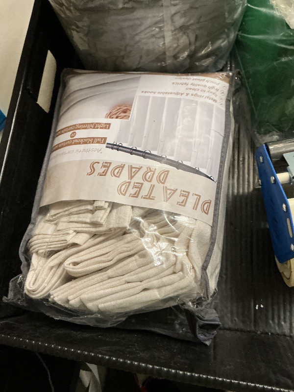 Photo 1 of PleatedDrapes Linen Curtains 90 Inches Long 2 Panels Set, Light Filtering Luxury Curtains for Living Room/Sunroom Pinch Pleated Viral Heavy Duty Drapes Beige White Sheer Back Tab (W40 xL90)