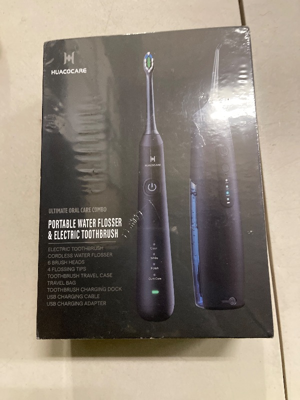 Photo 1 of 2-1 Oral Clean Kit- Water Dental flosser & Electric Toothbrush Combo- Brushing & Flossing- for Teeth Cleaning and Gum Health (Black)