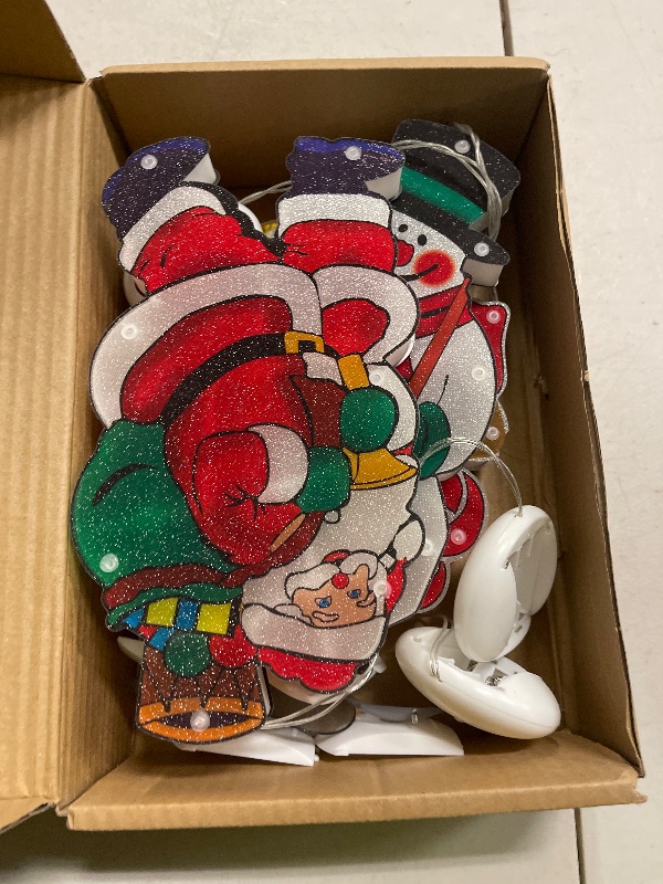 Photo 1 of 4 Pieces Christmas Window Decorations - Light up Christmas Decorations with Suction Cup for Holiday Outdoor Indoor Decor