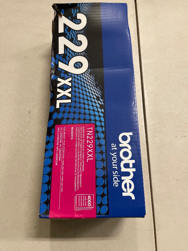 Photo 1 of Brother Genuine TN229XXLM Magenta Super High Yield Printer Toner Cartridge - Print up to 4,000 Pages(1), Compatible with HL-L3295CDW, HL-L8245CDW, MFC-L3780CDW, and MFC-L8395CDW Printers