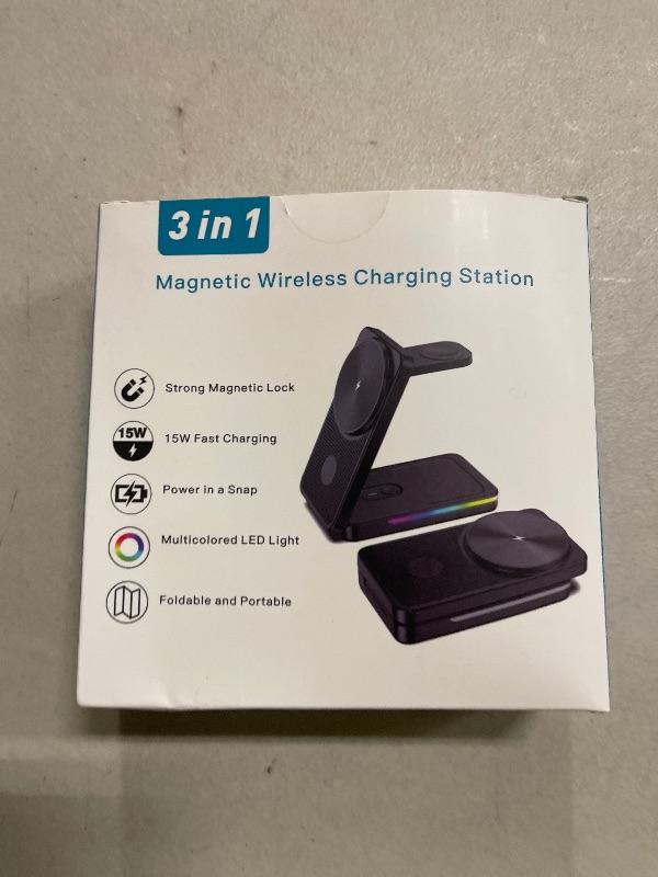 Photo 1 of 3 in 1 Magnetic Wireless Charger for Samsung, Foldable Android Charging Station for Samsung Galaxy S25 Ultra/Z Fold7/Flip7/S24, Watch Charger for Galaxy Watch Ultra/8/7/Buds (for Travel)