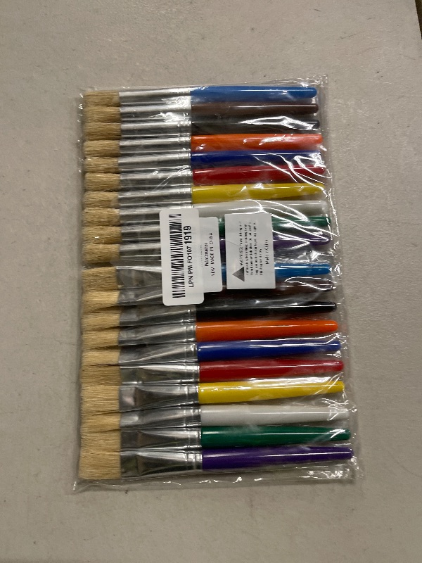Photo 1 of 20 Pcs Kids Paint Brushes - Round & Flat, Easy Hold & Clean, Bristle Craft for Acrylic, Oil & Watercolor Paint