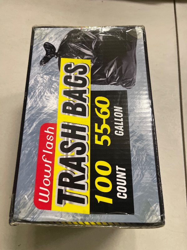 Photo 1 of 100 Count 55-60 Gallon Trash Bags, Sturdy & Tear-Resistant Commercial Can Liners 55 Gallon, Large Garbage Bags, Large Black Trash Bags for Commercial, Lawn and Leaf Bags