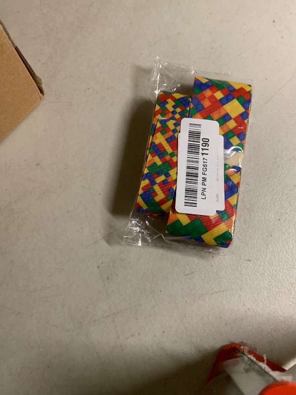 Photo 1 of 3 PCS Building Blocks Grosgrain Ribbons 3/8" 7/8" 1.5" Multicolor Decor Ribbons 5 Yards, Build Block Craft Ribbons for Block Themed Party Favor Decoration Holiday Birthday Gift Packaging DIY Supplies