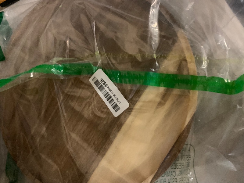 Photo 1 of 11.5 Inches Candle Holder Tray Home Decor, Round Wood Tray for Coffee Table, Small Wooden Serving Decorative Trays for Home