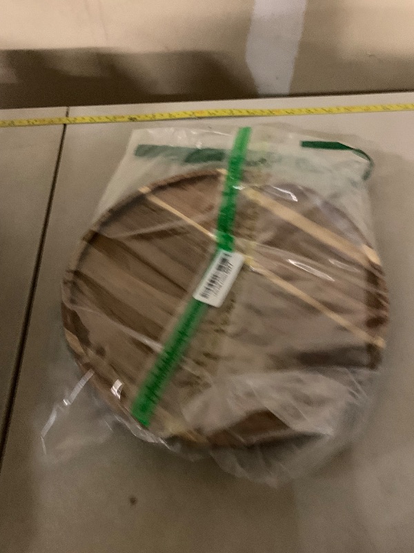 Photo 1 of 11.5 Inches Candle Holder Tray Home Decor, Round Wood Tray for Coffee Table, Small Wooden Serving Decorative Trays for Home