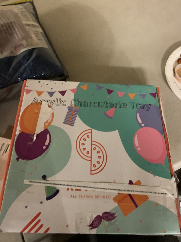 Photo 1 of 11" Clear Acrylic Letter & Number Charcuterie Tray-Reusable Fillable Alphabet Box for Displaying Candy,Cake,Snacks– Party Dessert Serving Plate for Birthday, Wedding Anniversaries, Baby Shower (E)