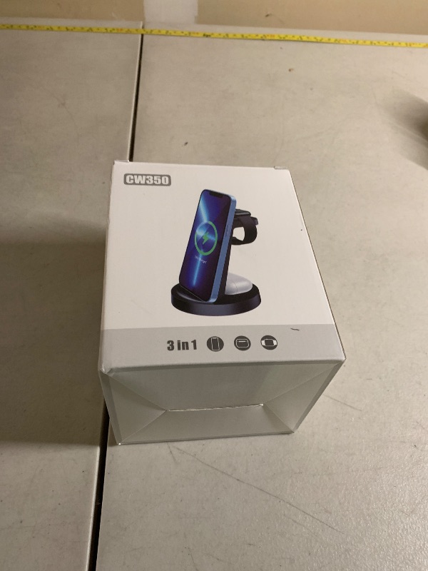 Photo 1 of 3 in 1 Charging Station for iPhone, Wireless Charger for iPhone 17 16e 16 15 14 13 12 11 X Pro Max & Apple Watch - Wireless Charging Station for AirPods 4 3 Pro