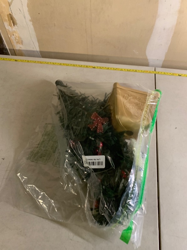 Photo 1 of 24inch Green Fiber Optic Christmas Tree,Prelit Artificial Tabletop Christmas Tree,Star,Butterfly and Ball Ornaments for Best Holiday Home Decorations,2 Foot