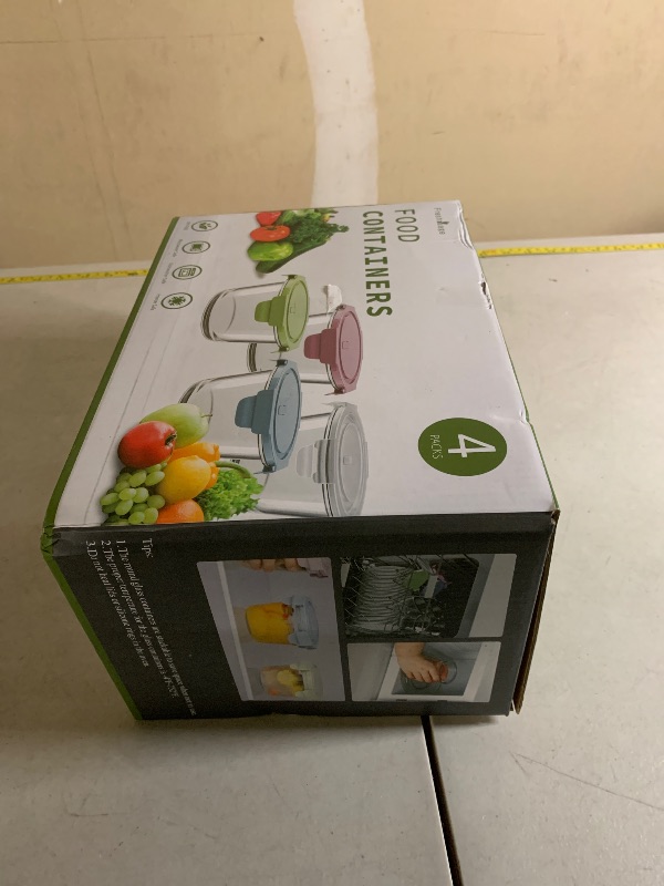 Photo 1 of 16oz Glass Meal Prep Containers, Airtight 2 Cup Glass Storage Containers with Lids, Heat-Resistant BPA-Free Borosilicate Glass Soup Container for Leftover, Microwave, Dishwasher&Freezer Safe (4 Packs)