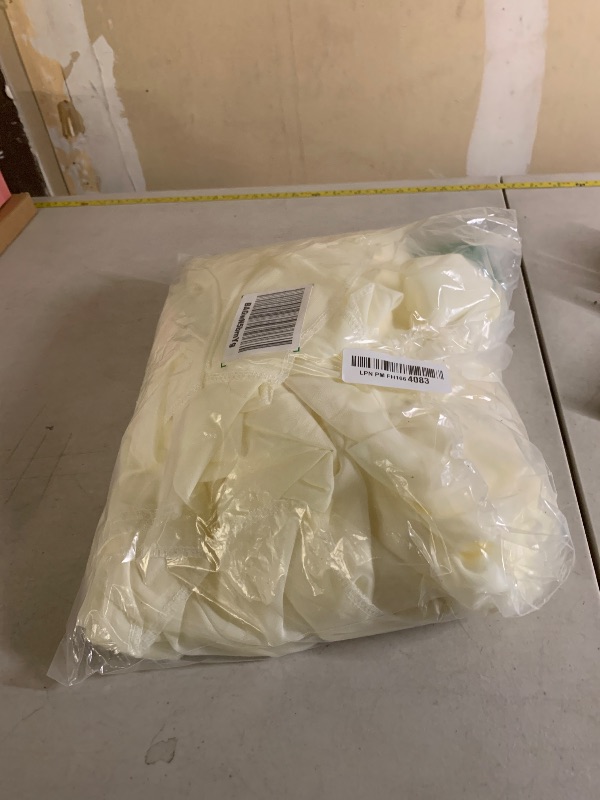 Photo 1 of 10ft x 10ft Ivory Backdrop Curtain Drapes, Wrinkle-Free Sheer Chiffon Fabric Photo Background Panels for Wedding Arch Party Ceremony Stage Photography Decorations