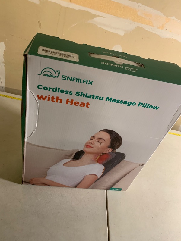 Photo 1 of Snailax Cordless Shiatsu Neck Massager with Heat & Vibration, Back Neck Shoulder Massager for Pain Relief Deep Tissue, 4D Kneading Back Massage Pillow, Rechargeable Portable Massage