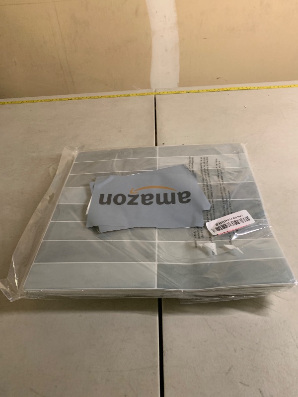 Photo 1 of 10 Sheets Upgraded Thicker Design Subway Tile Peel and Stick Backsplash,12”×12”Self Adhesive Wall Tiles Stick on Back Splash for Kitchen,Bathroom,Camper(Azure Blue)