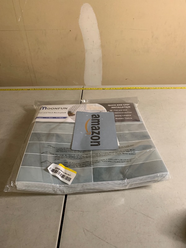 Photo 1 of 10 Sheets Upgraded Thicker Design Subway Tile Peel and Stick Backsplash,12”×12”Self Adhesive Wall Tiles Stick on Back Splash for Kitchen,Bathroom,Camper(Azure Blue)