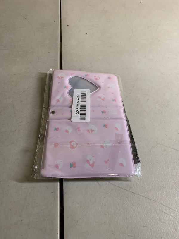 Photo 1 of 3 Inch Mini Photo Album, Heart Hollow Card Binder Photo Card Holder with Pendant 40 Pockets (pink white cat)