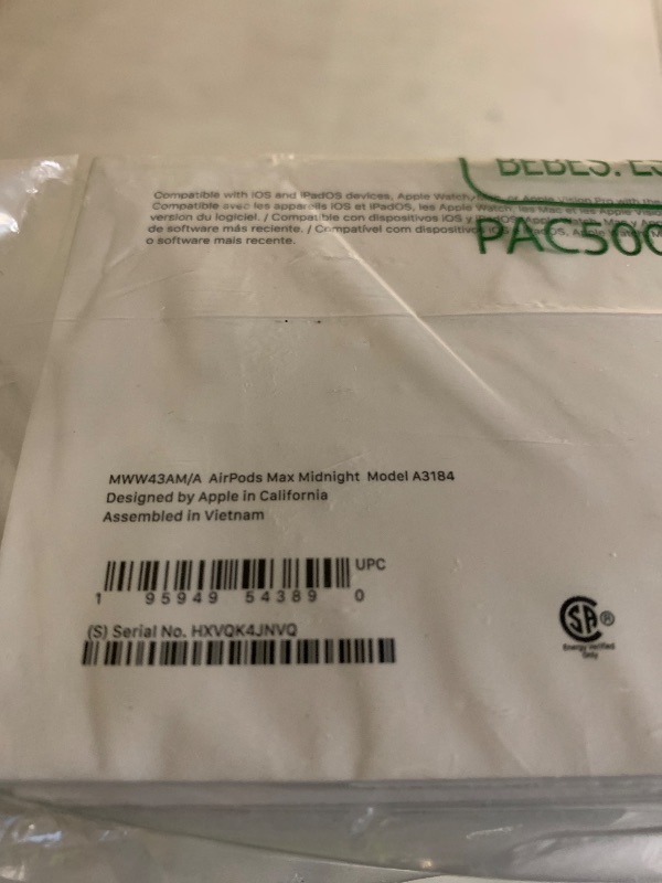 Photo 1 of Apple AirPods Max Wireless Over-Ear Headphones, Pro-Level Active Noise Cancellation, Transparency Mode, Personalized Spatial Audio, USB-C Charging, Bluetooth Headphones for iPhone - Midnight