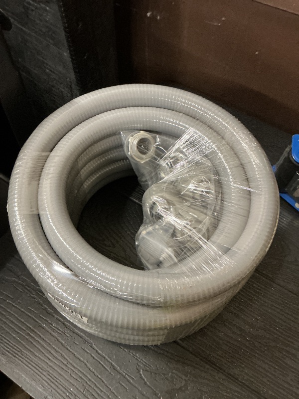 Photo 1 of 1inch 25ft Electrical Conduit Kit,Liquid-Tight Conduit and Connector Kit with 5 Straight and 3 Angle Fittings Included,Flexible Non - Metallic Electrical Conduit(1" Dia, 25 Feet)