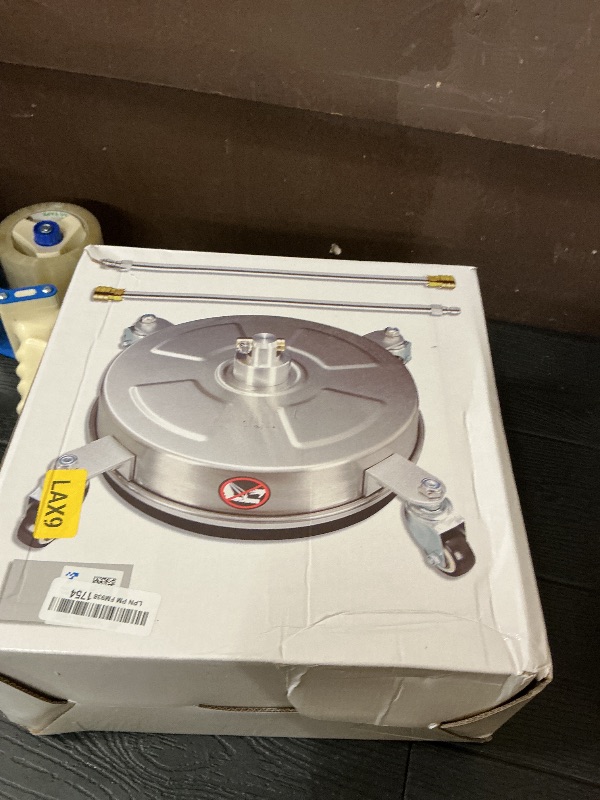 Photo 1 of 14" Pressure Washer Surface Cleaner with 4 Wheels, Stainless Steel Housing, 4000 PSI Max, 3 Connect Nozzles & 2 Extension Wands, Pressure Washer Surface Cleaner for Concrete, Patios, Sidewalks