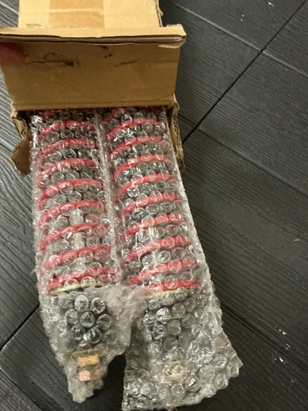 Photo 1 of 10L0L EZGO Golf Cart Front & Rear Shock Absorber Kit with Heavy Duty Coil Springs for TXT & Medalist 1994+ Gas/Electric, Replaces 70928-G01 76418-G01(Red, 2 Pack)