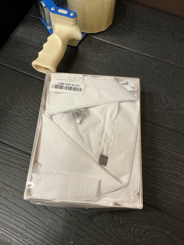 Photo 1 of **different cufflinks than picture---**Alimens & Gentle Men's French Cuff Dress Shirt Regular Fit Cufflinks Tuxedo Formal Shirt (18.5" Neck 36"-37" Sleeve, White)