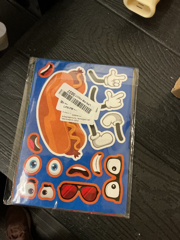 Photo 1 of 24 Sheets Make Your Own Fast Food Stickers Make A Face Stickers for Kids Toddlers with Hamburger Hot Dog French Fries Pizza Ice Cream Popcorn DIY Craft Kids Party Favor Supplies Crafts