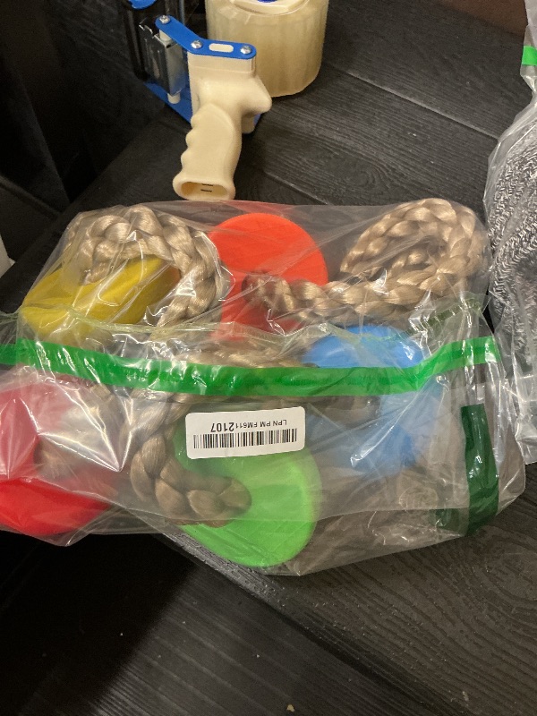 Photo 1 of Rainbow Craft Colorful Climbing Rope - 6.5ft with 5 Knotted Foot - Kids Ninja Rope for Ninja Warrior Slackline Obstacle Course Accessories Kids Swing Set Backyard Play