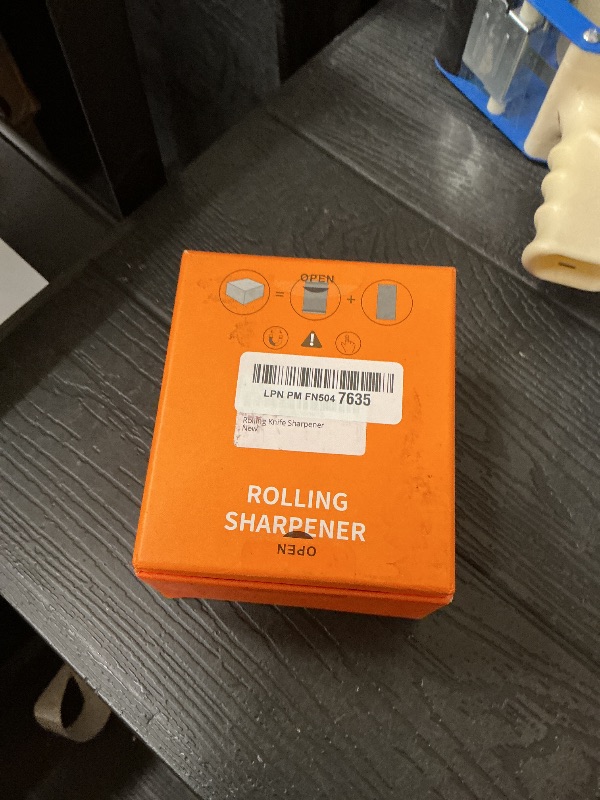 Photo 1 of ATIKI Rolling Knife Sharpener with Finger Guard, Diamond & Ceramic Discs, 15°/20° Magnetic Angles & Leather Strop, Professional Knife Sharpening Kit for Dull Knives