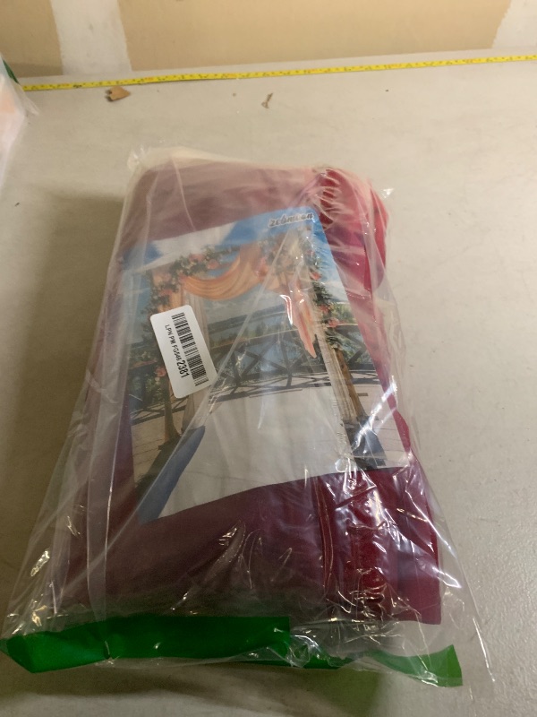 Photo 1 of 10 x 7 Feet Burgundy Backdrop Curtain for Partie, Background Curtains for Photoshoot, Birthday, Wedding, Halloween, Thanksgiving, Christmas Day, New Year Party Decorations 5Ft x 7Ft, 2 Panels