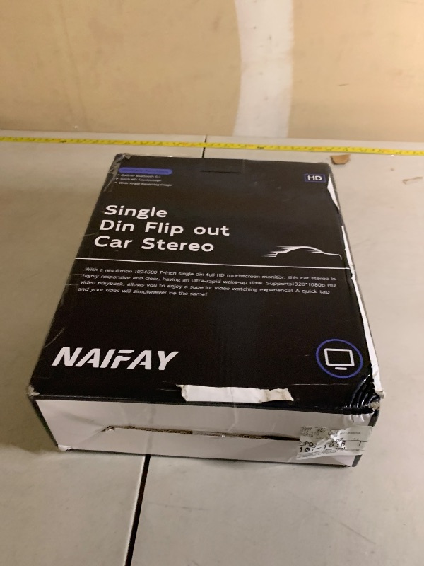 Photo 1 of Naifay Single Din Car Stereo Compatible with Apple Carplay & Android Auto, 7inch Flip Out Touchscreen Car Radio with Bluetooth Foldable Car Audio Receivers, Mirror Link/Camera/FM/USB/AUX/TF/Subwoofer