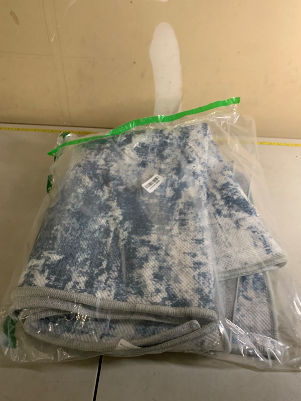 Photo 1 of TTelephant 3x5 Area Rug Washable Entryway Rug Non Slip Abstract Tear and Stain Resistance No Pile Lightweight Throw Rugs Carpet for Kitchen, Entrance, Foyer, Bedside, Mudroom, Blue