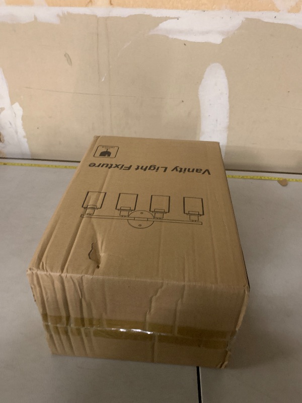 Photo 1 of 4-Light Bathroom Light Fixtures, Brushed Nickel Modern Vanity Lights Over Mirror with Clear Glass Shade, Bathroom Wall Lamp for Mirror Kitchen Living Room Hallway Cabinet Porch Bedroom Reading room