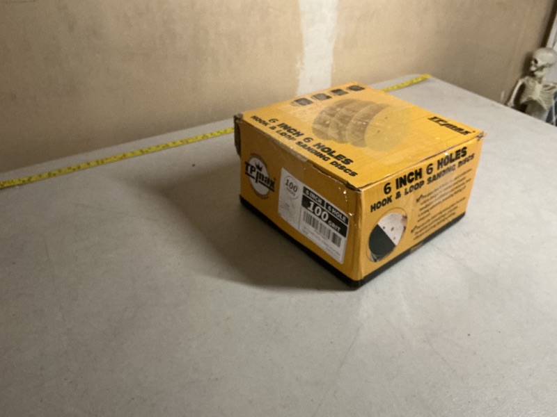 Photo 1 of 100PCS 6 Inch 100 Grit 150mm 6 Hole Sanding Discs Sandpaper - Premium Gold Round Hook and Loop for Random Orbital Sander - Ideal for Wood, Metal, Automotive