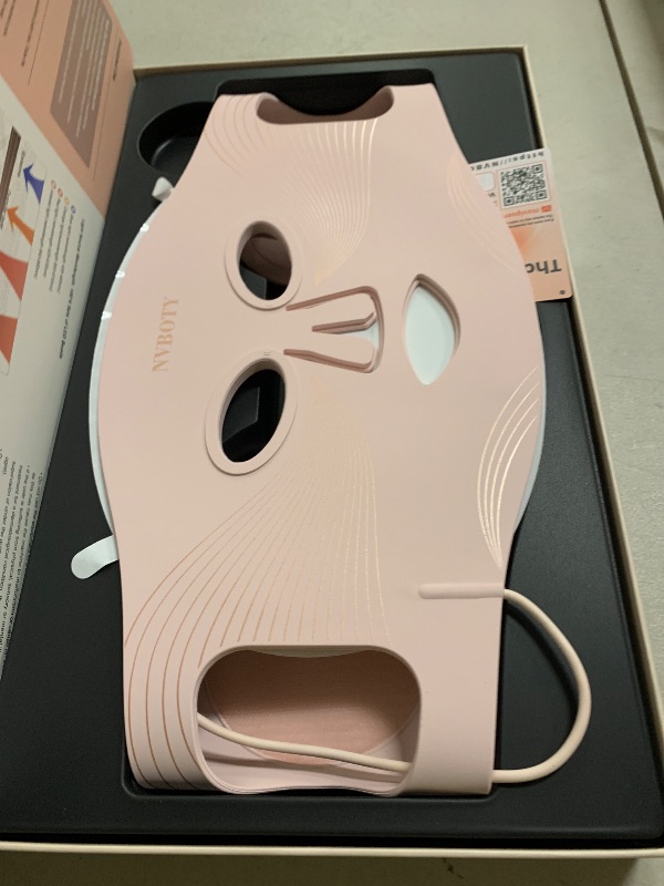 Photo 1 of NVBOTY LED Face Mask Light Therapy, 4 Modes Portable Red Light Therapy for Face, 2000mAh Rechargeable Remote, Blue, Orange, 850NM Infrared & Red Light Mask, 400 LEDs, Timing Function, at Home & Travel