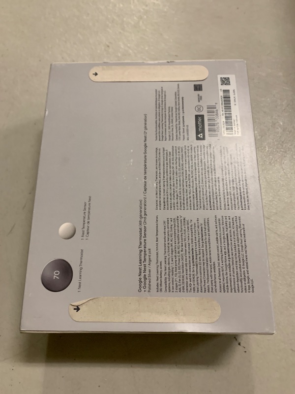 Photo 1 of Google Nest Learning Thermostat (4th gen) + Nest Temperature Sensor (2nd gen) - Silver