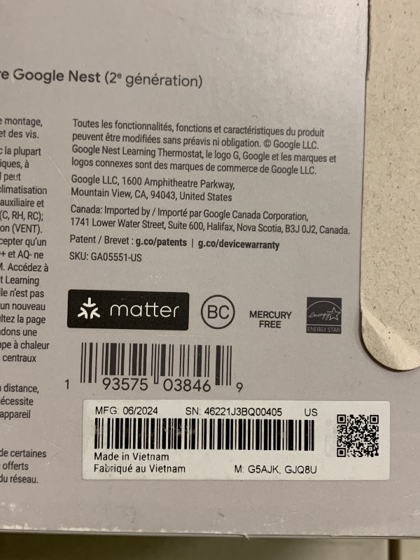 Photo 1 of Google Nest Learning Thermostat (4th gen) + Nest Temperature Sensor (2nd gen) - Silver