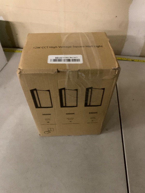 Photo 1 of iYogaled Modern Exterior Lighting Fixtures, 3-Color Temperature Front Porch Light fixtures, IP65 Waterproof Wall Sconce,18W Rectangular Black Outdoor Wall Lights for House Walkway Stair Garage