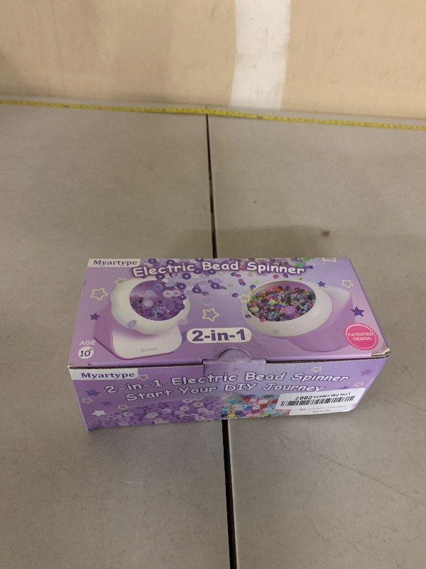 Photo 1 of Clay Bead Spinner and Seed Bead Spinner, Electric Bead Spinner for Jewelry Making, Bracelet Spinner and Necklace Making Machine with Bead Needles and Thread (Purple), (Beads Not Included)