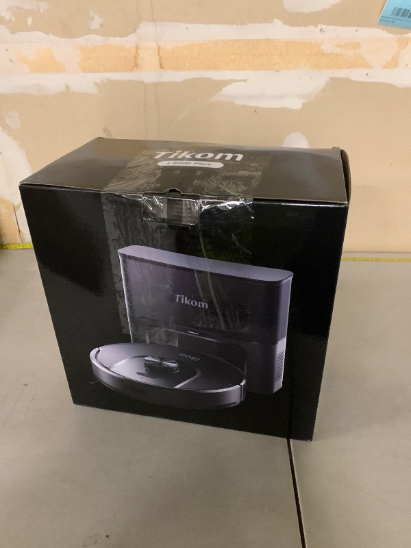 Photo 1 of Tikom Robot Vacuum and Mop, 6000Pa Robotic Vacuum Cleaner with Self-Emptying Base, 90 Days Capacity, LiDAR Navigation, Home Mapping, Ideal for Pet Hair, Hard Floors, Carpet (L8000 Plus)