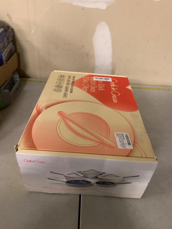 Photo 1 of Caraway Non-stick Ceramic Cookware Set (12 Piece) Pots, Pans, Lids and Kitchen Storage - PFAS & PFOA Free - Oven Safe Pan Set & Compatible with All Stovetops - Cream