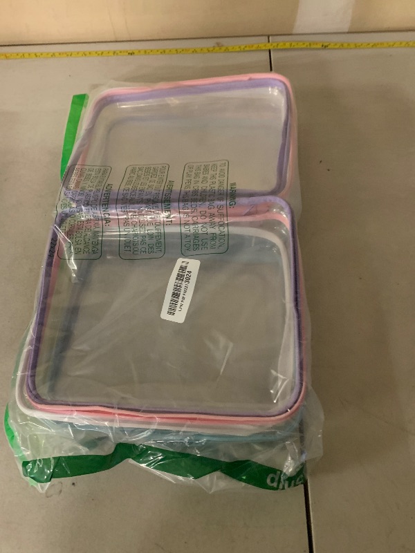 Photo 1 of 4 Pcs Clear Hard Shell Zipper Case, Transparent Hard Clear Zipper Case, Large Portable Travel Makeup Bag Organizer Bin for Pencil Cosmetics Building Blocks Puzzles(4Colors)