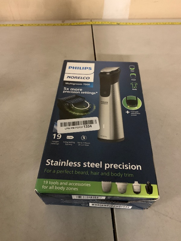 Photo 1 of Norelco Philips Multigroom 7000 Series, All-in-One Trimmer, Beard Trimmer and Hair Clipper, 19-Piece Men's Grooming Kit for Beard, Head, Hair, Body, and Face, Soft Pouch, MG7910/49
