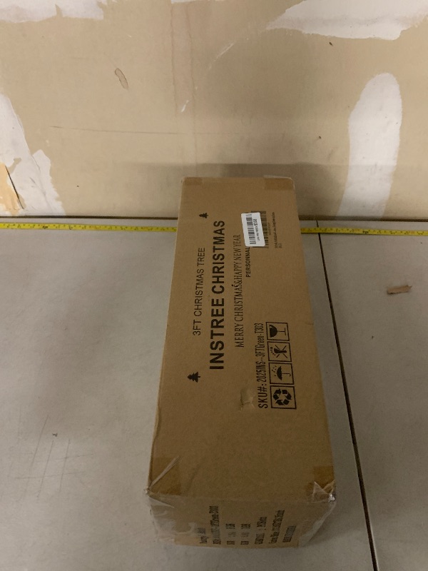 Photo 1 of 3ft Prelit Artificial Small Mini Christmas Tree with Warm White Multi-Color LED Lights, Timer Battery Operated, Perfect for Xmas Tabletop Decorations, Home, Kitchen, Dining Table top Green