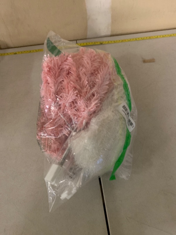 Photo 1 of Small Pink Christmas Tree, 2ft Mini Christmas Tree, Artificial Small Desktop Xmas Tree with Lights and Tree Ornaments, for Christmas Thanksgiving Decorations